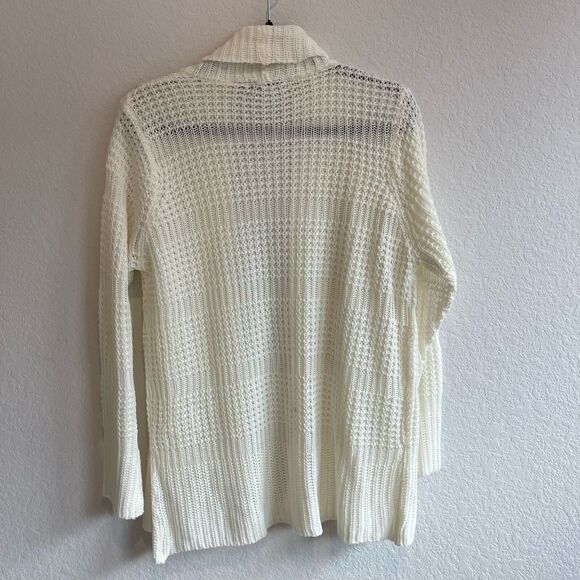 Jason Maxwell Womens Cardigan Open Front XL White Minimalist Classic Grandmacore - Picture 2 of 9